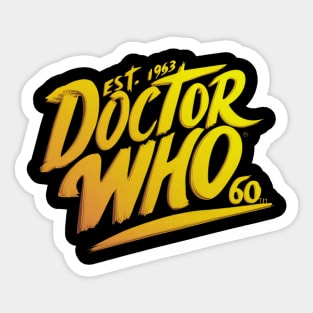 Doctor who 60 Gradient yellow orange colors Sticker